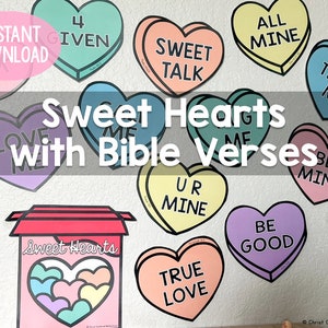 Sweet Hearts Bible Verse Printable Bulletin Board Decor Valentine's Day