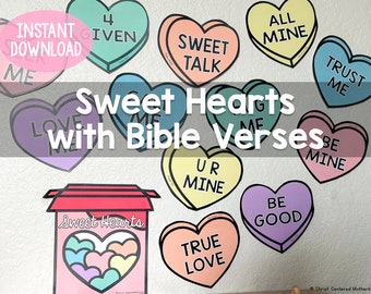 Sweet Hearts Bible Verse Printable Bulletin Board Decor Valentine's Day