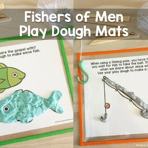 Fishers of Men Play Dough Mats with Conversation Starters for Home & Sunday School Digital Download