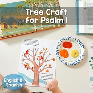 Tree Fingerprint Craft for Psalm 1 Sunday School English & Spanish NIV KJV