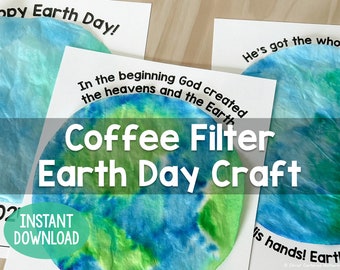 Faith-Based Coffee Filter Earth Day Craft for Families & Sunday School Digital Download