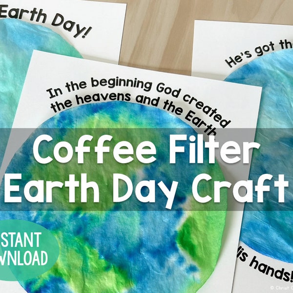 Faith-Based Coffee Filter Earth Day Craft for Families & Sunday School Digital Download