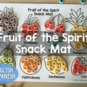Fruit of the Spirit Fruit Loop Snack Matte Aktivität Englisch UND Spanisch Digitaler Download für Kirche oder Haus