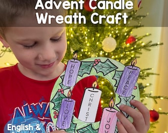 Advent Candle Wreath Craft Sunday School Homeschool Church Bible Craft DIGITAL DOWNLOAD