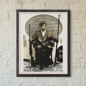 Huey P. Newton Iconic Print, Panther Party Art , Digital ART