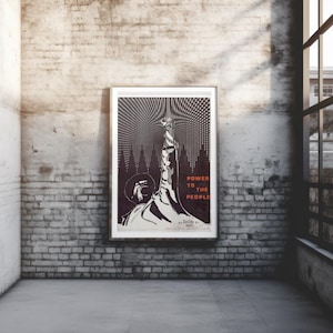 Power to the People Black Panther Digital Art Print, Black Liberation Movement Poster, Revolutionary African American Art, Instant Download