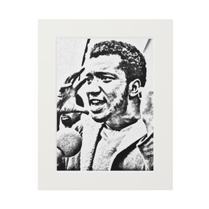 Schwarzer Geschichte Bleistift Skizziert Wandkunst, Fred Hampton Wandkunst - Inspirierende Bürgerrechte Kunst, Schwarz & Weiß Kunstdruck - Handskizziertes Design