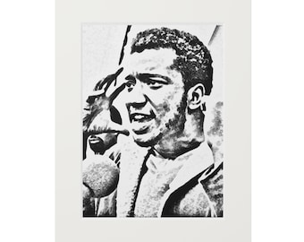 Fred Hampton Print, Black History Pencil Sketch Art
