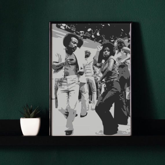 70s Soul Train Dance Print, Retro Black Culture Art (digital