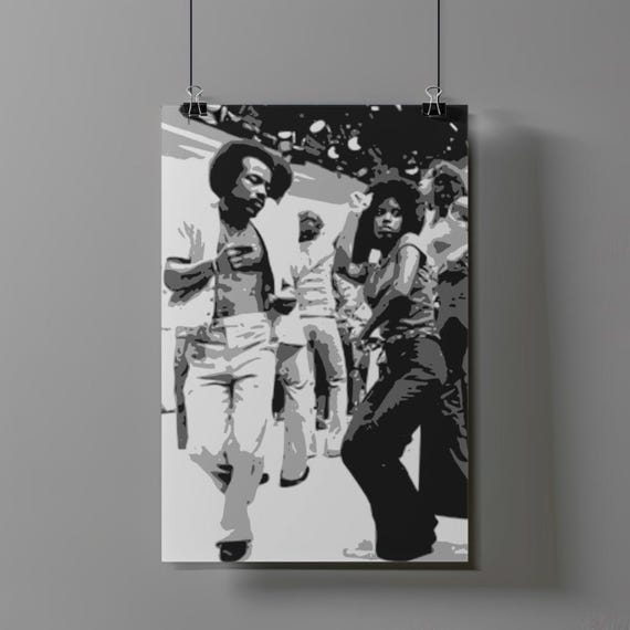 70s Soul Train Dance Print, Retro Black Culture Art (digital