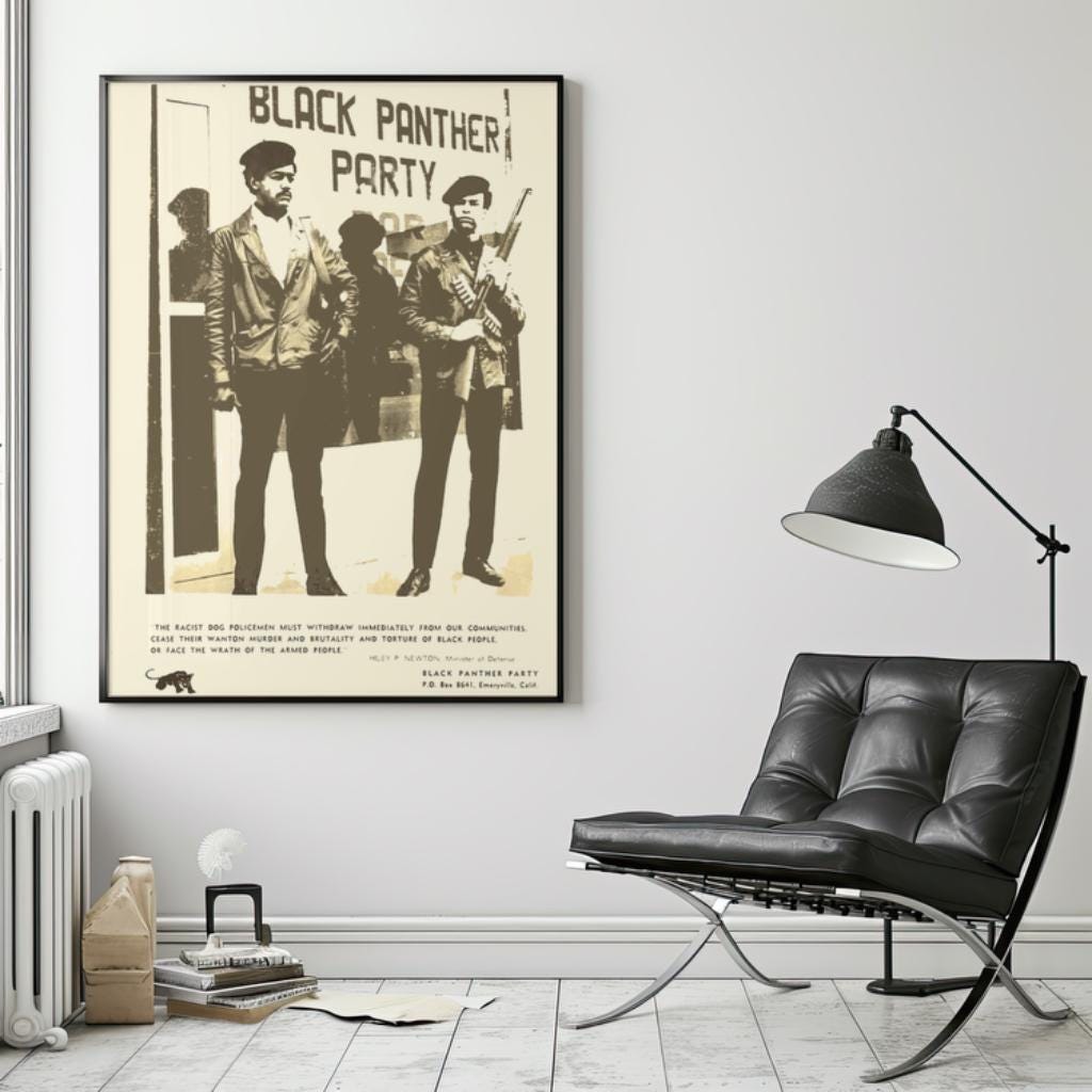 Black Panther Party Digital Art Print Huey P. Newton , Bobby Seal Black ...