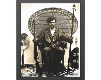 Huey Newton Art Print - Vintage Black Panther Poster