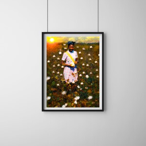 Custom Black History Oil Painting Digital Download , Cotton Fields of Black History wall art , digital download , Black History Wall Art