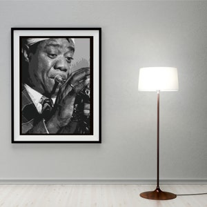 Vintage Louis Armstrong Digital Download Art Print - Jazz Trumpet Legend, Jazz History , Louis Armstrong Art print , Jazz lover gift