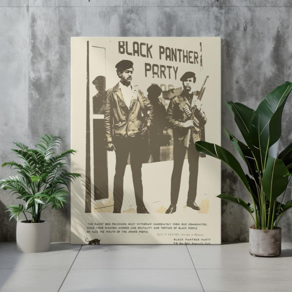 Black Panther Party Digital Art Print Huey P. Newton , Bobby Seal Black ...