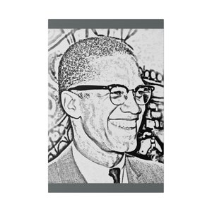 Black History Malcolm X  Civil Rights Canvas Print ,Malcolm X Civil Rights Leader Wall Art, Civil Rights Art, Matte Canvas, Stretched, 0.75&quot;