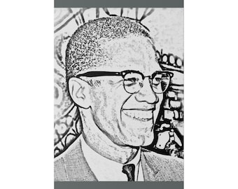 Malcolm X Canvas Print, Black History Civil Rights Leader Wall Art