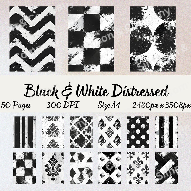 White Distressed - Etsy