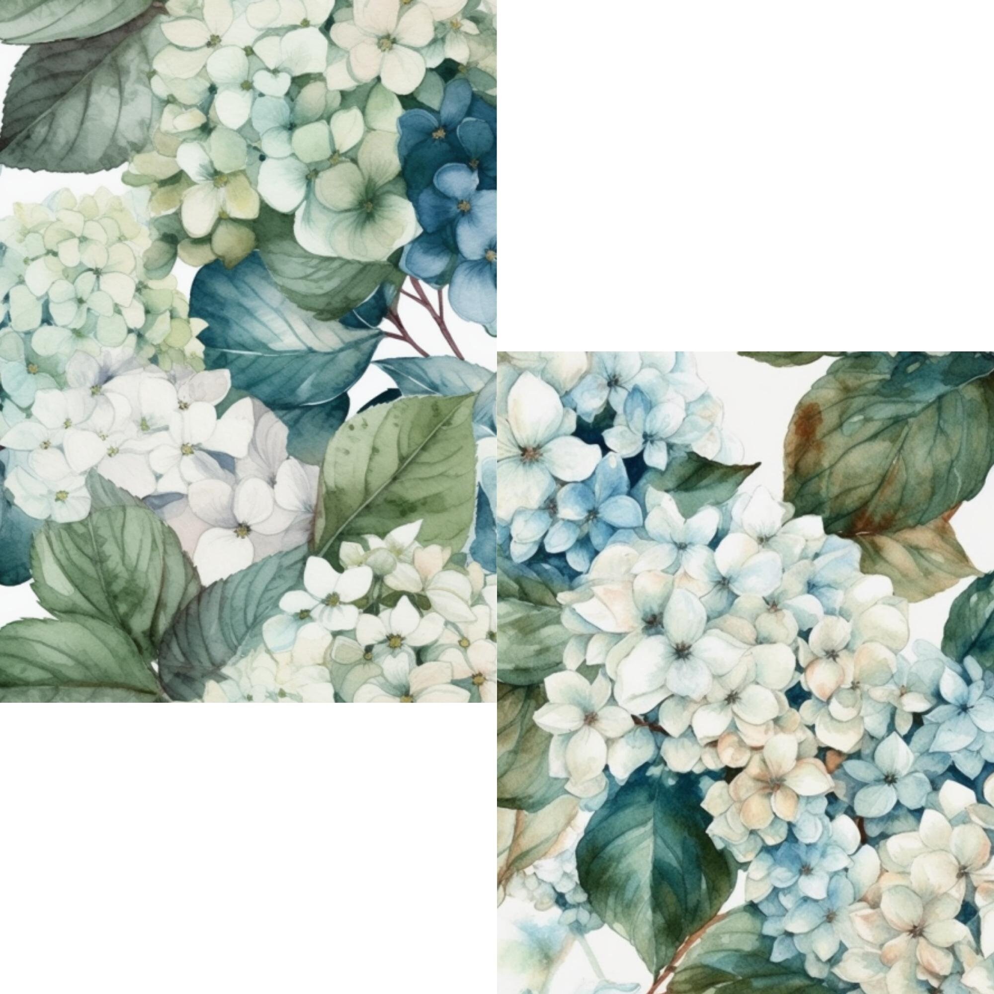 12 Watercolor Hydrangeas Digital Papers JPEG 12 X - Etsy