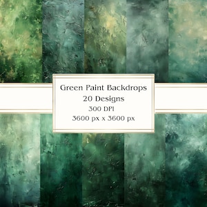 20 groene verf achtergrond digitaal papier, jpeg, 12" x 12", plakboekpapier, rommeldagboek, papieren verpakking, commercieel gebruik