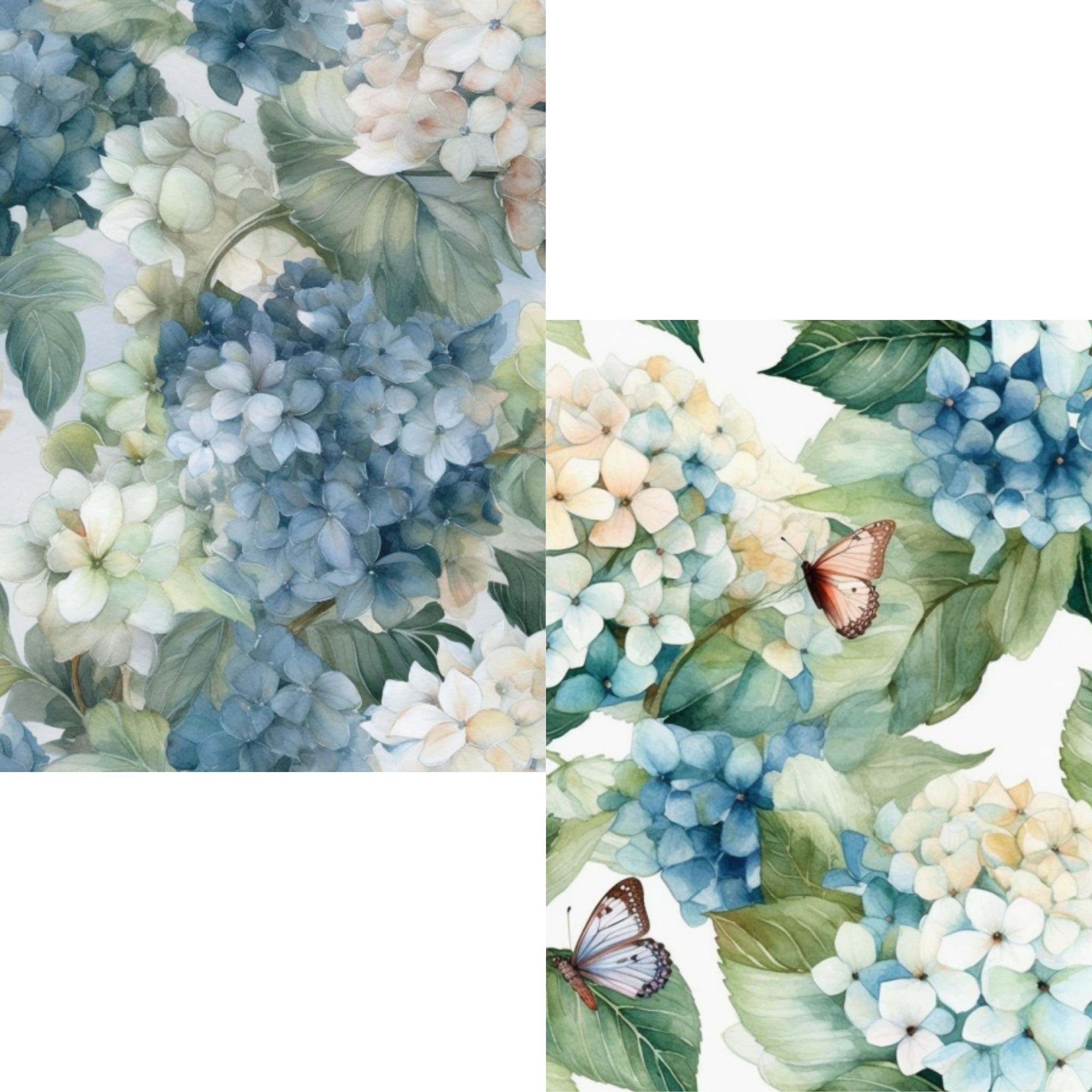 12 Watercolor Hydrangeas Digital Papers JPEG 12 X - Etsy