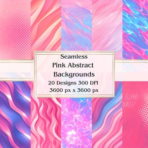 20 rosa abstrakte Hintergründe Nahtloses digitales Papier, JPEG, 12 &quot;x 12&quot;, Scrapbook-Papier, Junk-Journal, Papiersatz, kommerzielle Nutzung