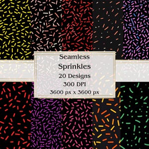 20 Sprinkles Seamless Digital Paper, JPEG, 12 "x 12", Scrapbookpapier, Junk Journal, Paper Pack, Kommerzielle Nutzung