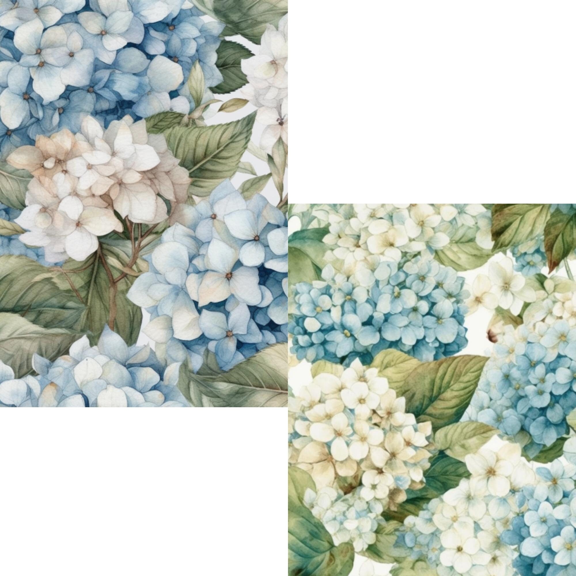 12 Watercolor Hydrangeas Digital Papers JPEG 12 X - Etsy