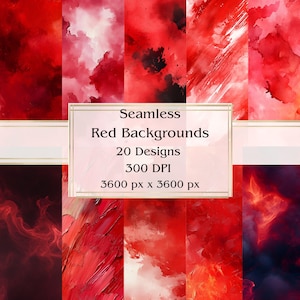 20 rote Hintergründe nahtlos, digitales Papier, JPEG, 12 "x 12", Scrapbook-Papier, Junk-Journal, Papiersatz, kommerzielle Nutzung