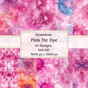 20 papier numérique transparent tie-dye rose, JPEG, 12 x 12 po, papier de scrapbooking, journal indésirable, paquet de papier, usage commercial