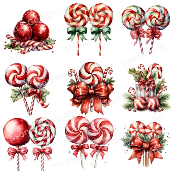 4 Rami Decorative Natalizi In Plastica Con Bastoncini Di Zucchero, Bacche E Pigne - Per Albero, Ghirlanda E Centrotavola