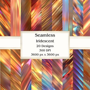 20 papel digital iridescente sem costura, JPEG, 12" x 12", papel para álbum de recortes, lixo eletrônico, pacote de papel, uso comercial