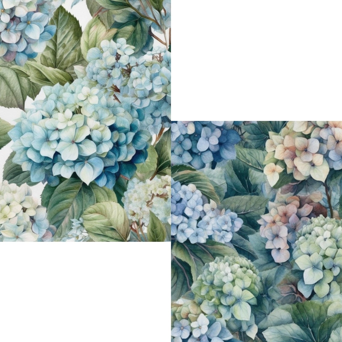 12 Watercolor Hydrangeas Digital Papers JPEG 12 X - Etsy