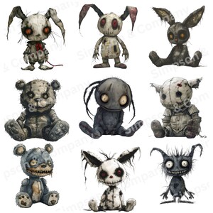 35 PNG Horror Stuffed Animals Clip Art, Dolls Clipart, Halloween Clip ...