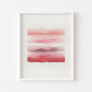 Pink Pastel Abstract Art, Printable Abstract Art, Pink Watercolor Print, Watercolor Wall Art, Sky Print, Pastel Art, Abstract Watercolor Art