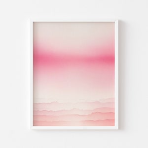Pink Abstract Layered Art, Printable Abstract Art, Pink Watercolor Print, Watercolor Wall Art, Sky Print, Pastel Art, Abstract Watercolors