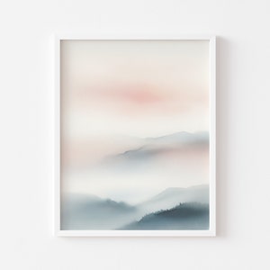 Pink Abstract Art, Printable Abstract Art, Pink Watercolor Print, Watercolor Wall Art, Sky Print, Pastel Art, Abstract Watercolor Art