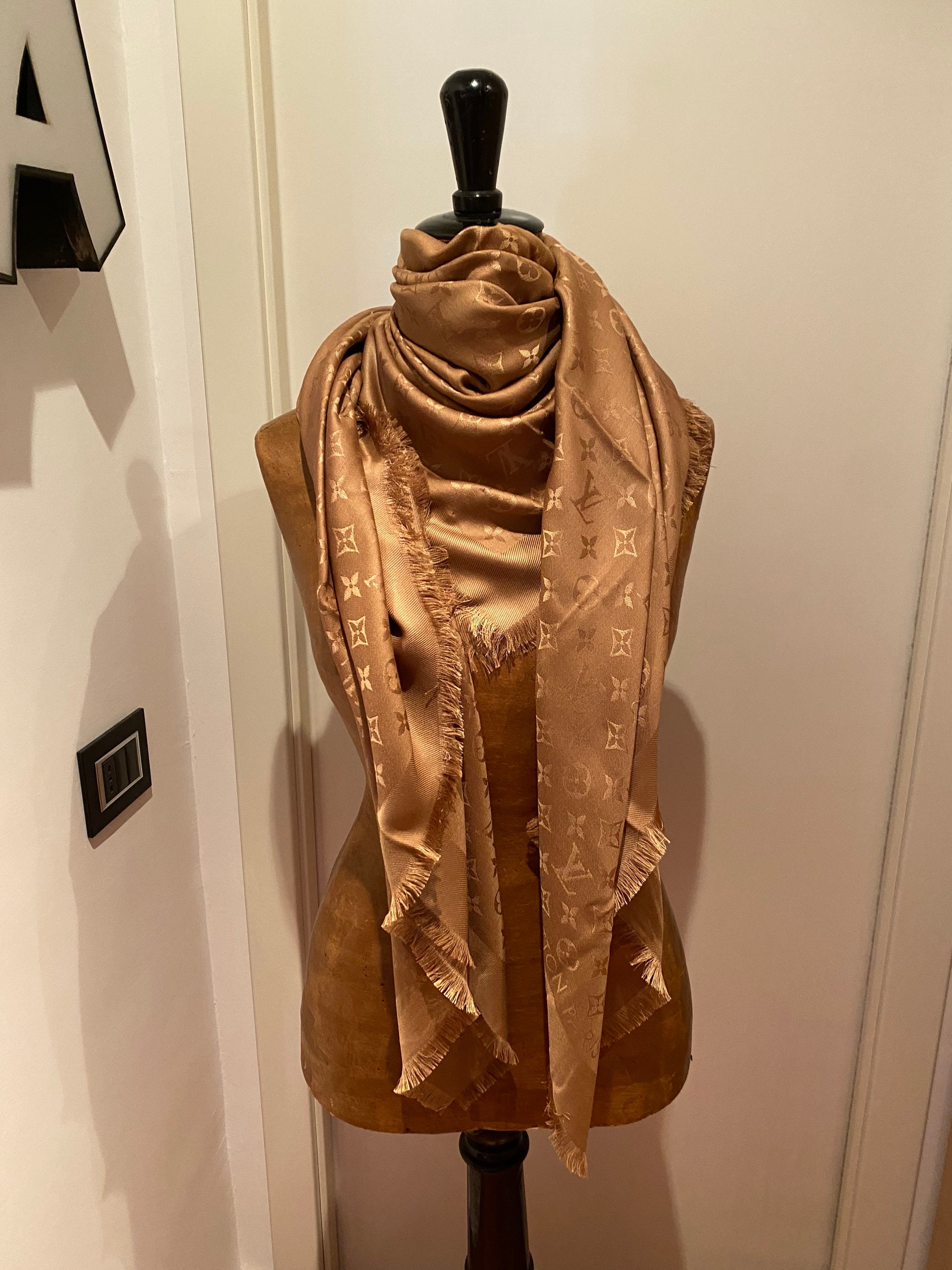 Louis Vuitton Scarf Inspired for Men, Brown LV Scarves and Wraps Inspired,  Fall and Winter Scarf for