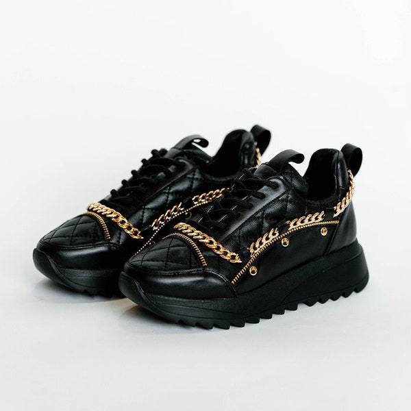 platform snakeskin sneakers