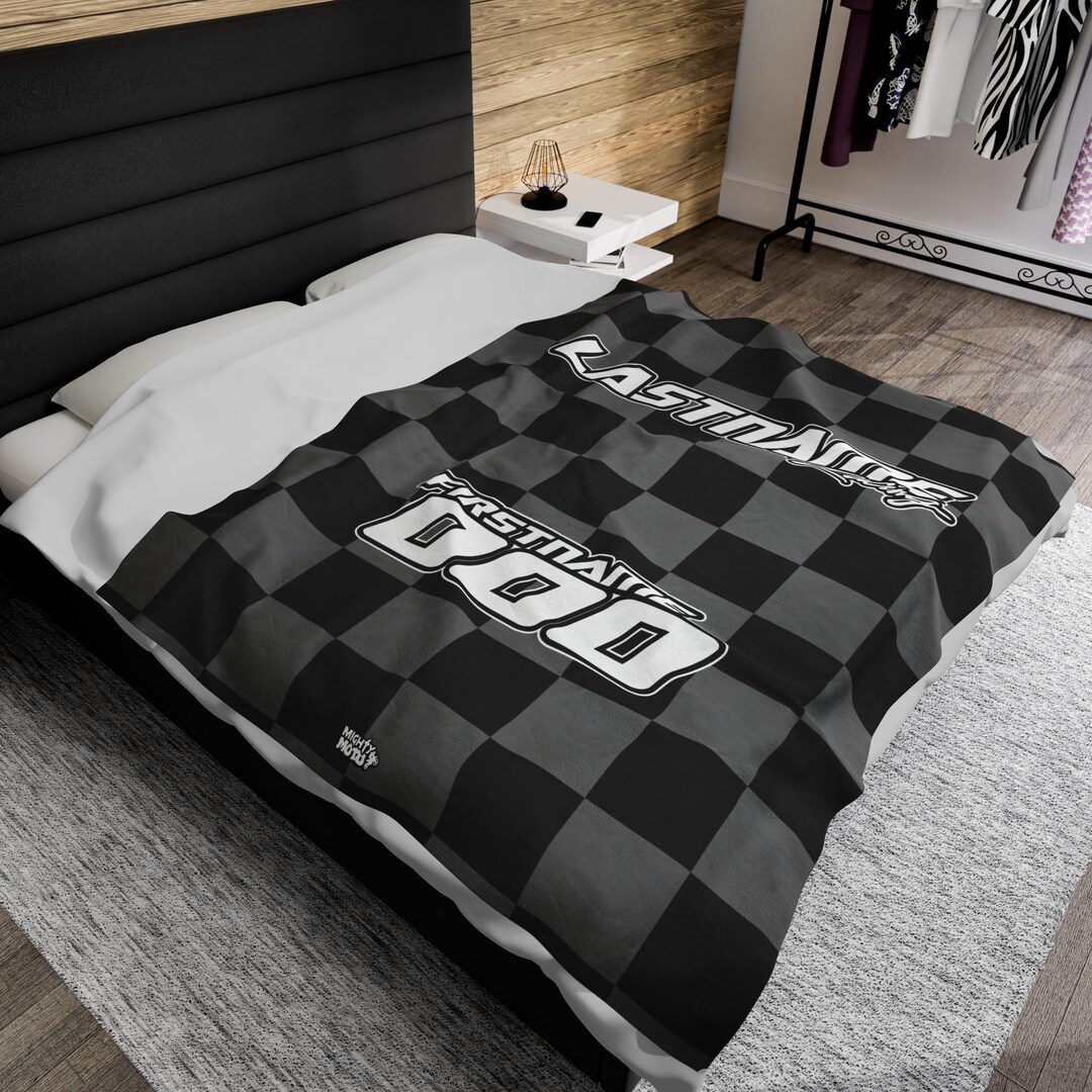 Customizable Racing Velveteen Plush Blanket Motocross Dirt Bike Racing ...
