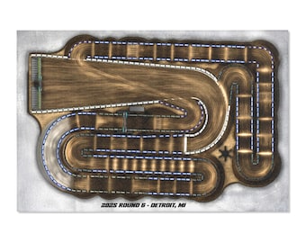 Rd 6 Detroit MI Inspired Area Rug, Playroom Decor, Moto Kids' Room, Motocross Rug, Dirt bike Gift, Motocross Room Decor