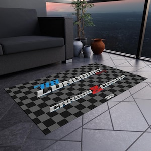 Lundquist Racing Outdoor Rug - Checkerboard Design for Patio, Home, Entryway, Racer Theme Decor, Ideal for Outdoor Events