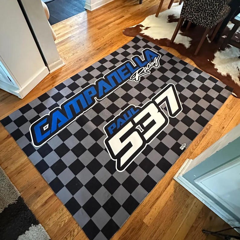 Customizable Outdoor Rug Camper Toy Hauler Motocross Mat Dirt Bike Racing Rug Dirt Bike MX Woods Racing Gift image 10