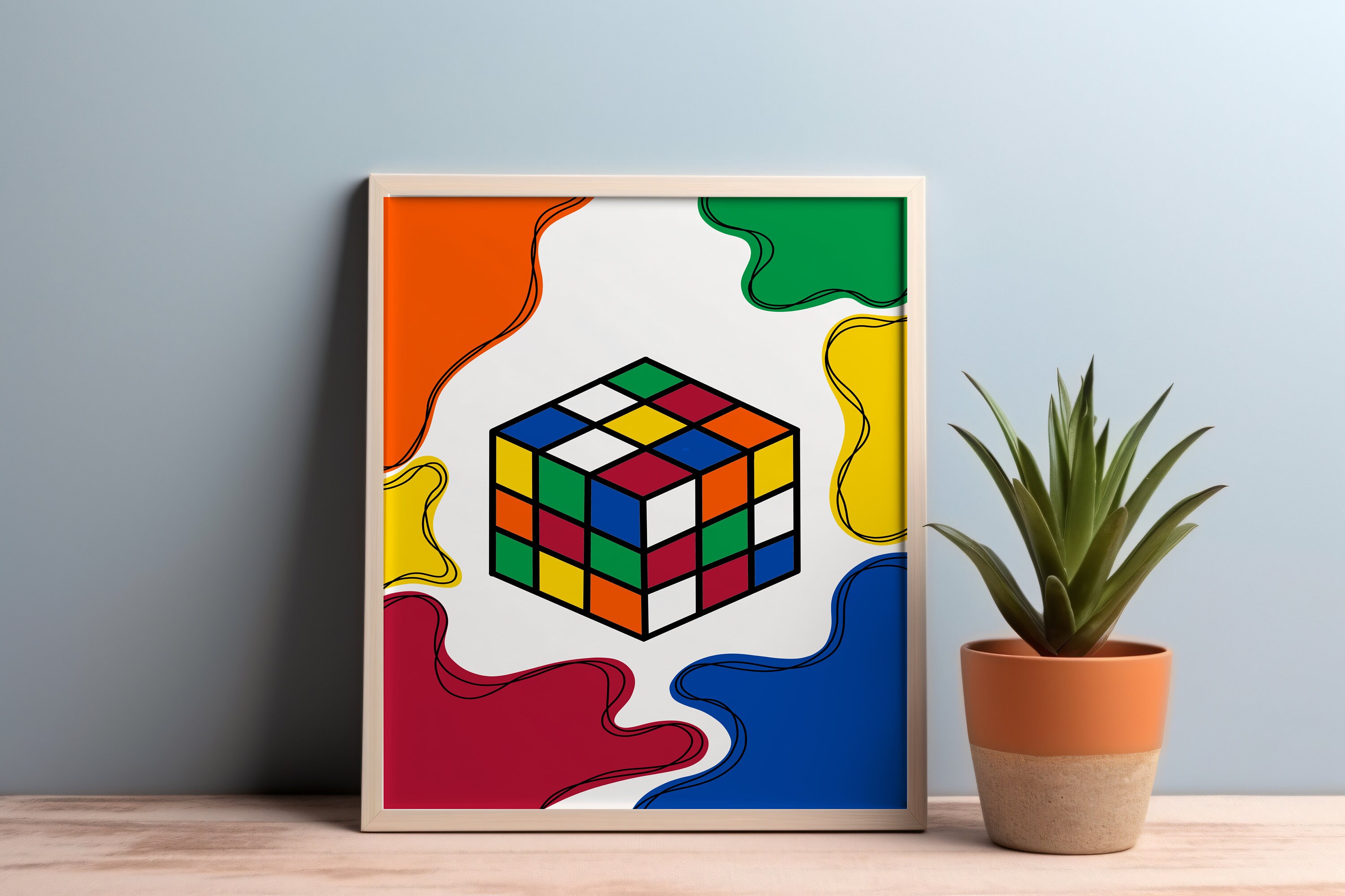 Rubik S Cube Artwork Rubik S Cube Digital Print Art For Kids Boho Art