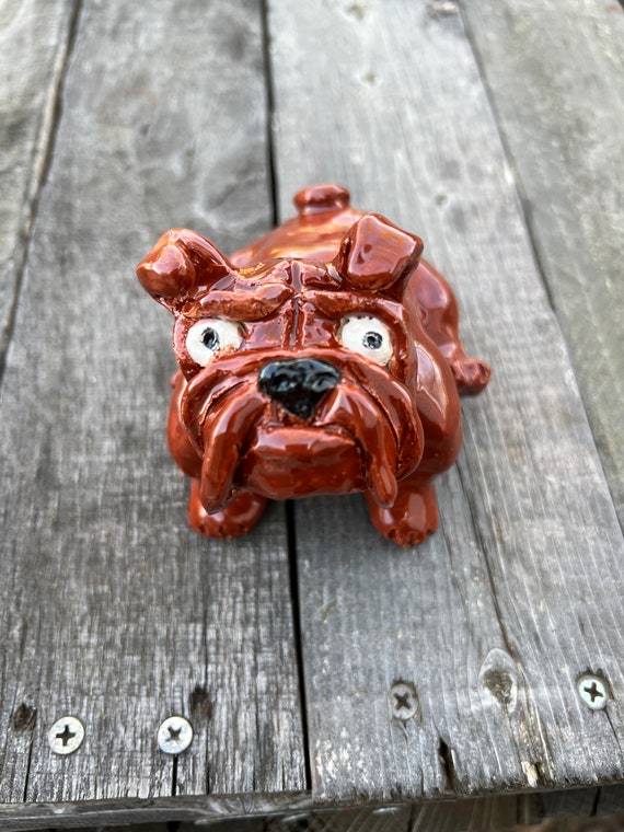 Clay Sculpture Bulldog. Great gift for bulldog lovers and University of Georgia fans