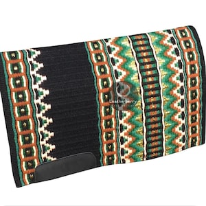 Multicolor Handmade Western saddle pad, Newzeland wool show pad for horse riding (All sizes available).