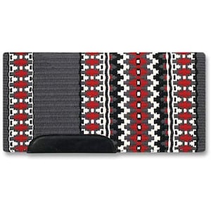 Red and Dark Grey Newzealand  High-Quality Western Wool Saddle Pad for Horse Riding | Wholesale Price Horse Equipments From India.