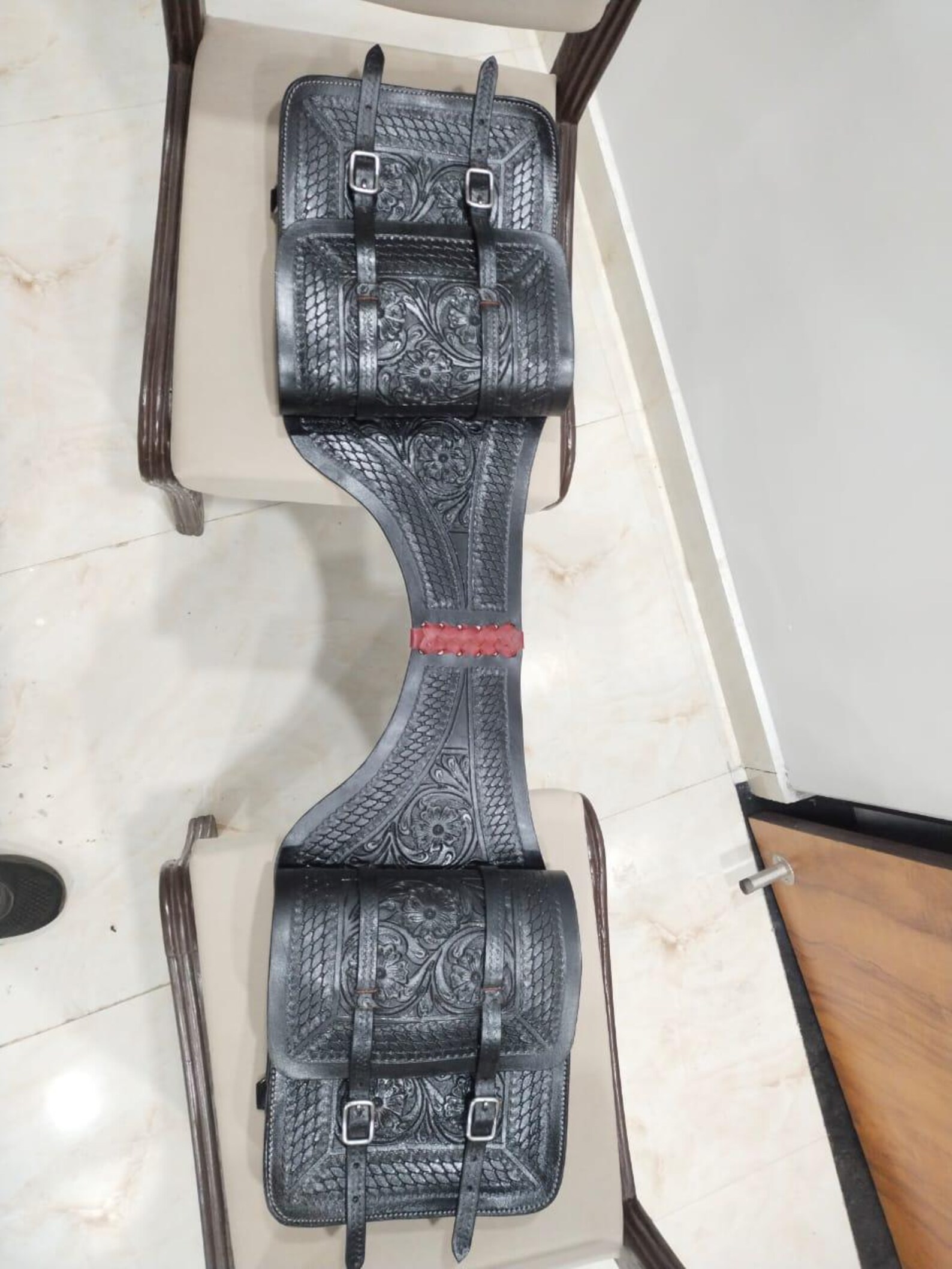 Sacoche De Selle Western En Cuir Véritable Pour Cheval – Ridex – Artisanat Fait Main Avec Motif Gravé