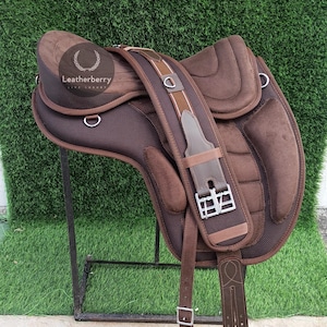 Brown English Treeless Freemax Horse Saddle Tack With 10&quot;-18&quot; Size, F/Ship by Leather Berry. (in 11 Color Variants)