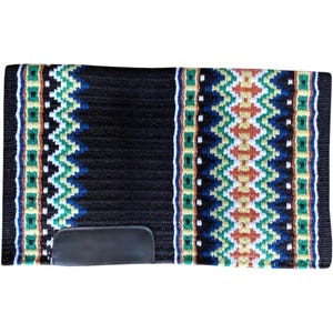 Multicolor Newzeland Wool Saddle Pad with Black Base for Horse Riding. High-Quality Western Horse Product From India.(All sizes available)